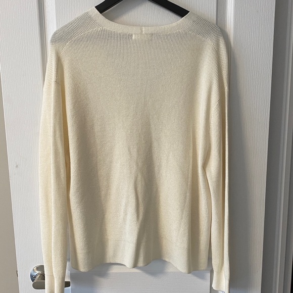 H&M creme white waffle split side cardigan xs new - Picture 2 of 11